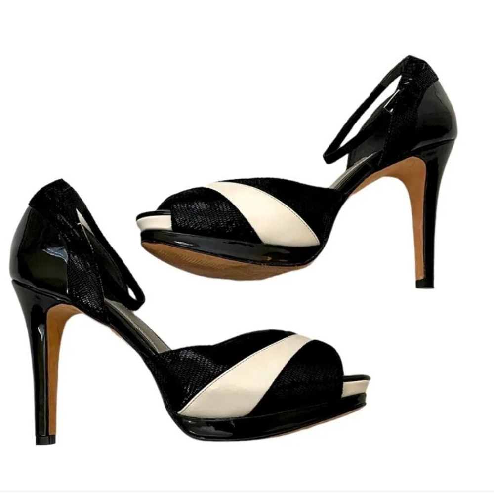 Black & White platform high heels